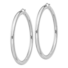 QE4412 Sterling Silver Rhodium-plated 5mm Round Hoop Earrings