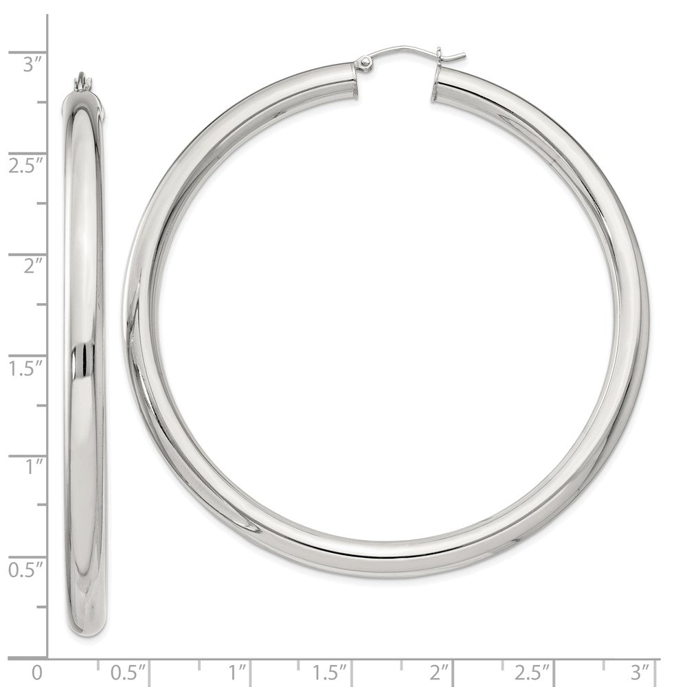 QE4412SP Sterling Silver 5mm Round Hoop Earrings