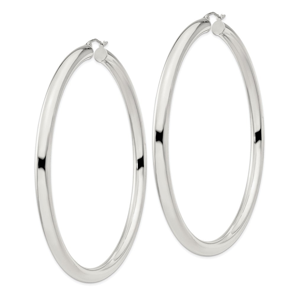 QE4413SP Sterling Silver 5mm Round Hoop Earrings