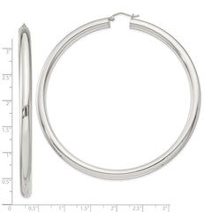QE4413SP Sterling Silver 5mm Round Hoop Earrings