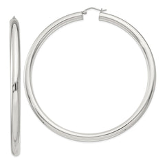 QE4413SP Sterling Silver 5mm Round Hoop Earrings