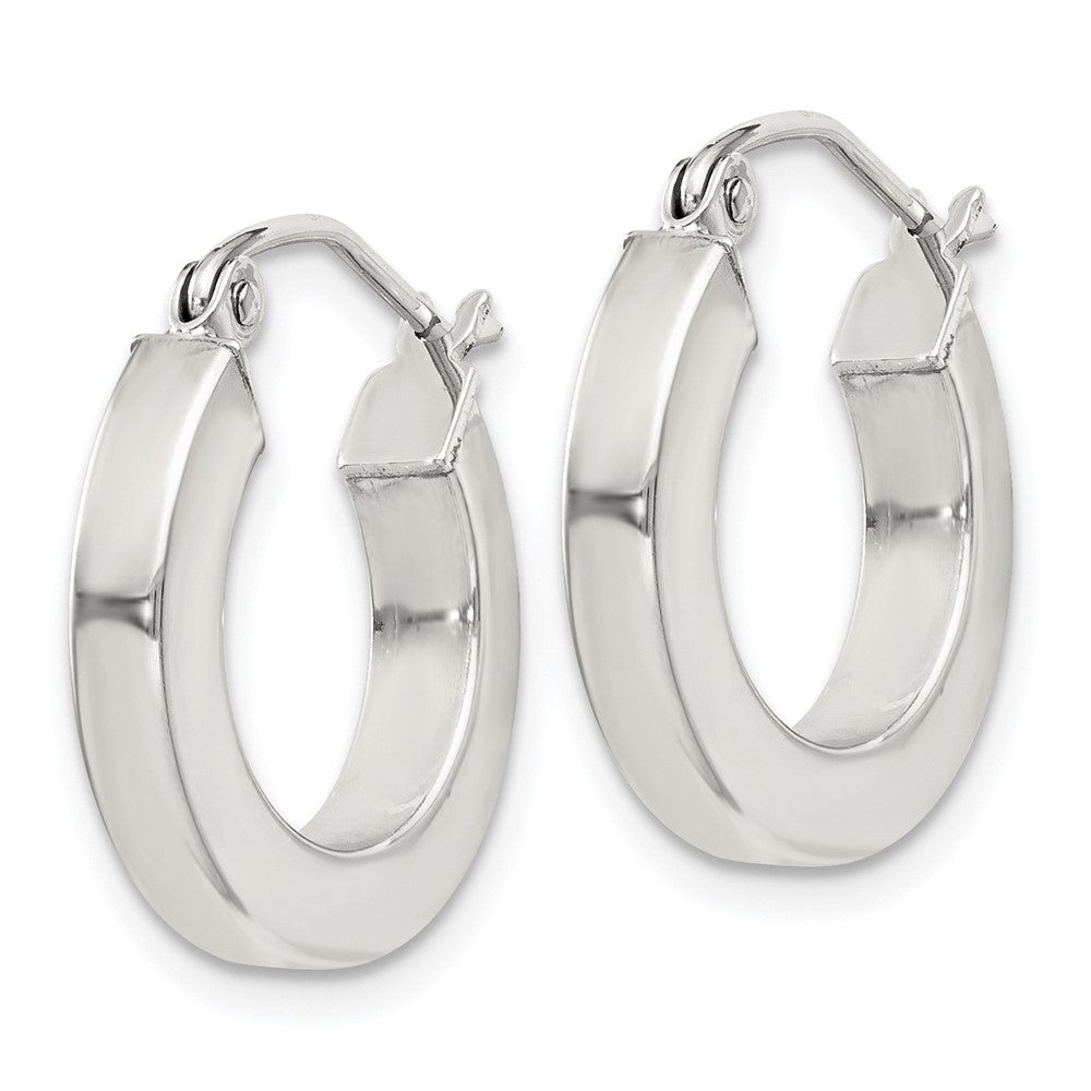QE4513SP Sterling Silver 3x17mm Square Tube Hoop Earrings