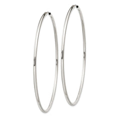 QE4644 Sterling Silver 2x70mm Endless Hoop Earrings