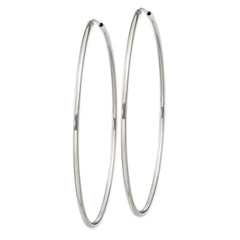 QE4645 Sterling Silver 2x80mm Endless Hoop Earrings