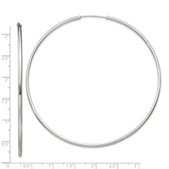 QE4645 Sterling Silver 2x80mm Endless Hoop Earrings