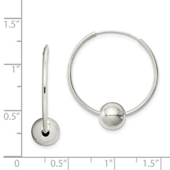 QE4665 Sterling Silver Bead Endless Hoop Earrings