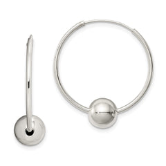 QE4665 Sterling Silver Bead Endless Hoop Earrings