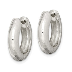 QE4668 Sterling Silver Hinged Hoop Earrings