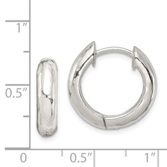 QE4668 Sterling Silver Hinged Hoop Earrings