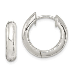 QE4668 Sterling Silver Hinged Hoop Earrings