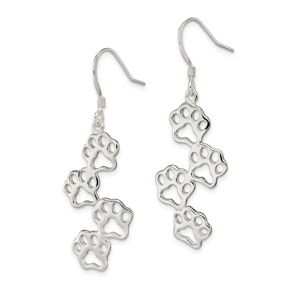 QE4889 Sterling Silver Paw Prints Earrings