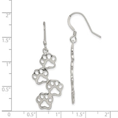 QE4889 Sterling Silver Paw Prints Earrings