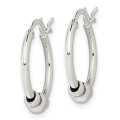 QE5375 Sterling Silver Antiqued Hoop Earrings