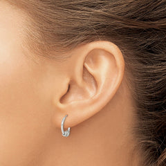 QE5376 Sterling Silver Antiqued Beaded Hoop Earrings