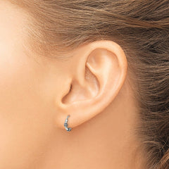 QE5378 Sterling Silver Antiqued Hoop Earrings