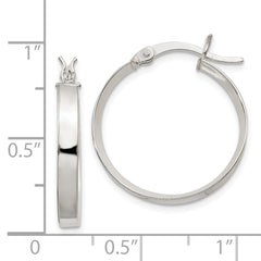 QE6490 Sterling Silver 2.75x20mm Hoop Earrings