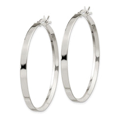 QE6491 Sterling Silver 2.75x40mm Hoop Earrings