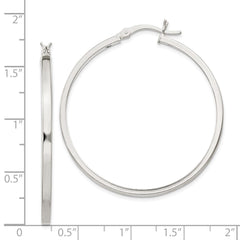QE6494 Sterling Silver 2.5x40mm Polished Hoop Earrings