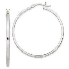 QE6494 Sterling Silver 2.5x40mm Polished Hoop Earrings