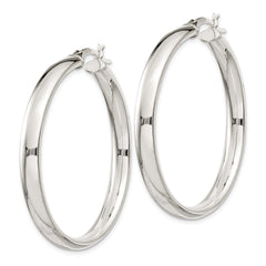QE6505 Sterling Silver 5x40mm Hoop Earrings