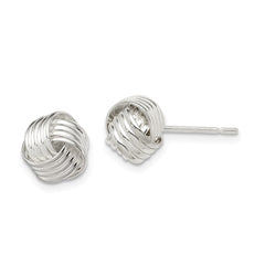 QE6837 Sterling Silver Love Knot Earrings