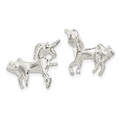 QE687 Sterling Silver Unicorn Mini Earrings