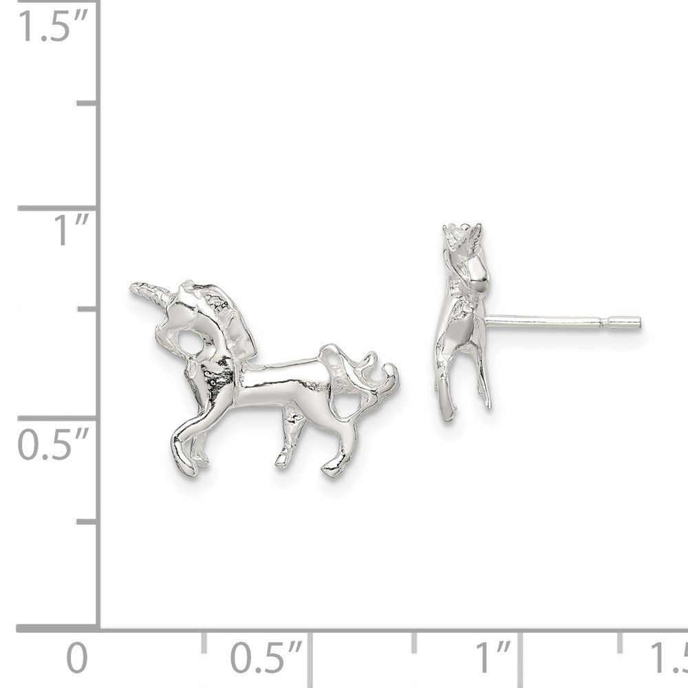 QE687 Sterling Silver Unicorn Mini Earrings