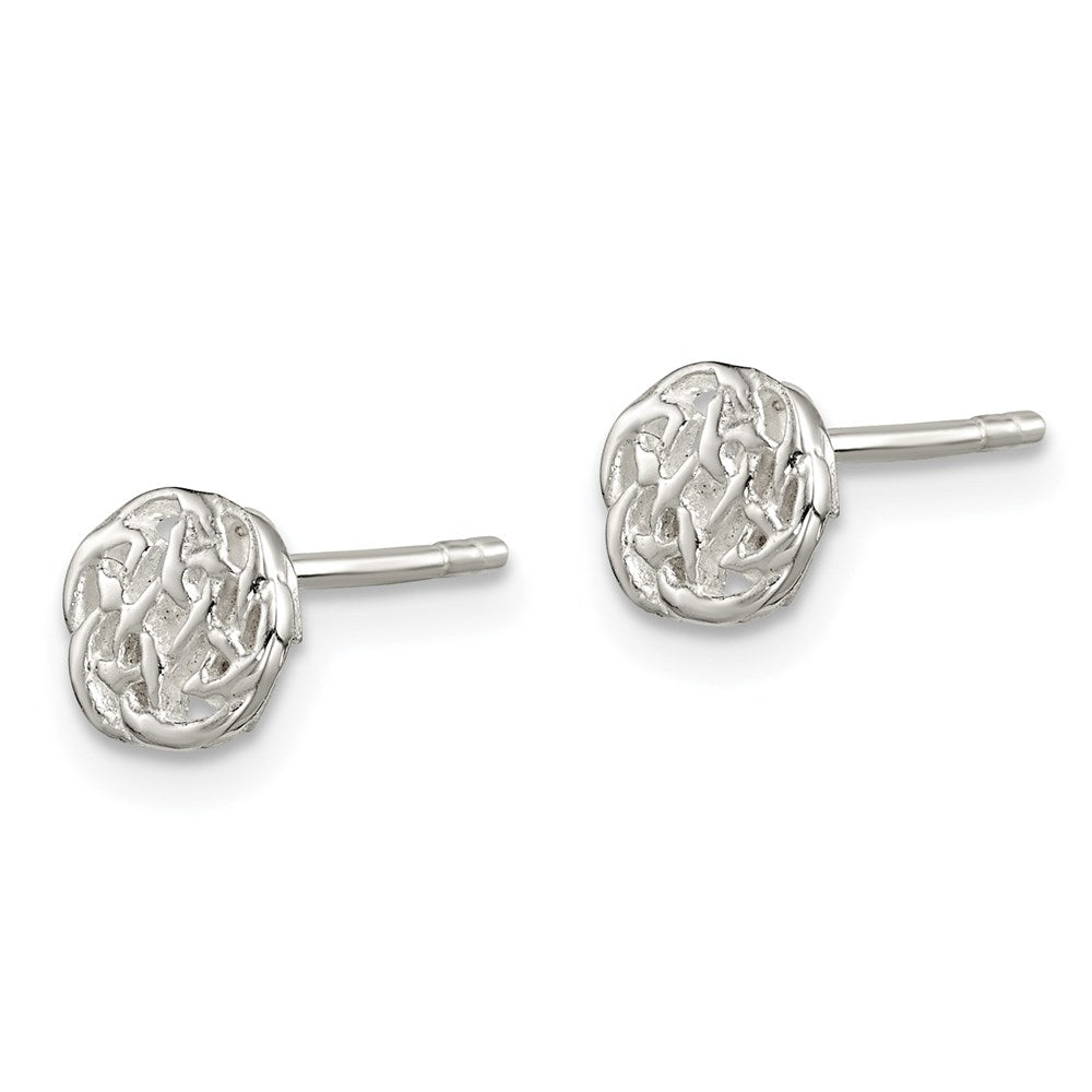 QE6871 Sterling Silver Polished Celtic Knot Post Earrings