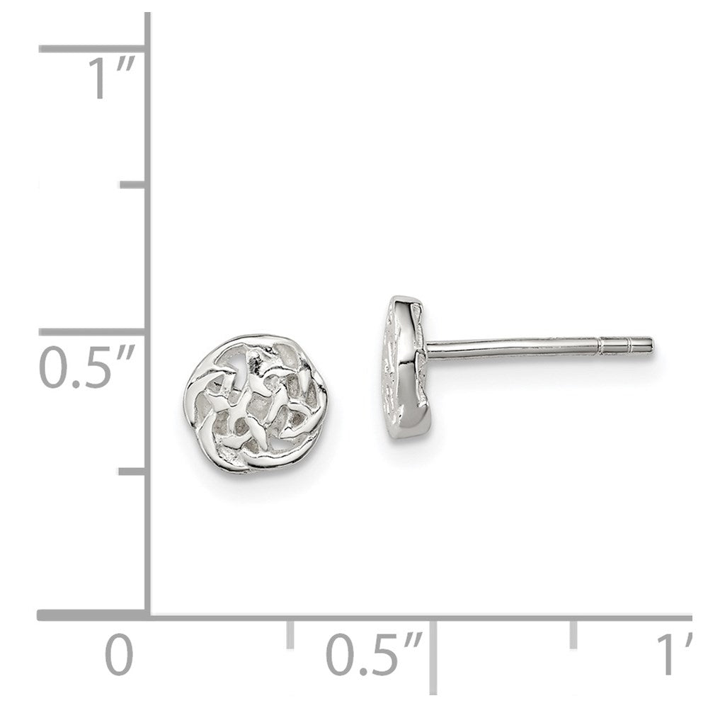 QE6871 Sterling Silver Polished Celtic Knot Post Earrings