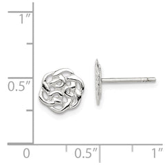 QE6873 Sterling Silver Polished Celtic Knot Post Earrings
