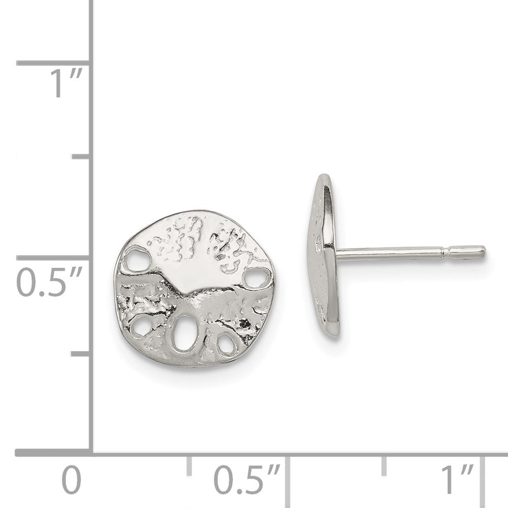 QE689 Sterling Silver Sand Dollar Mini Earrings