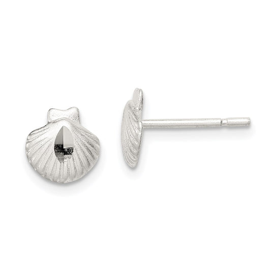 QE690 Sterling Silver Shell Mini Earrings