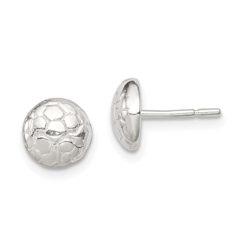 QE692 Sterling Silver Soccer Ball Mini Earrings