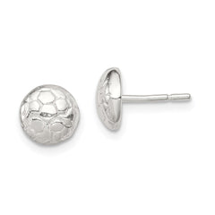 QE692 Sterling Silver Soccer Ball Mini Earrings