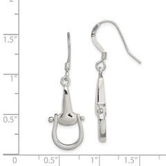 QE6939 Sterling Silver Polished Stirrup Dangle Earrings