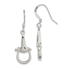 QE6939 Sterling Silver Polished Stirrup Dangle Earrings