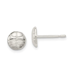 QE694 Sterling Silver Basketball Mini Earrings