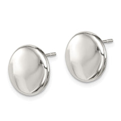 QE7100 Sterling Silver Polished Button Post Earrings