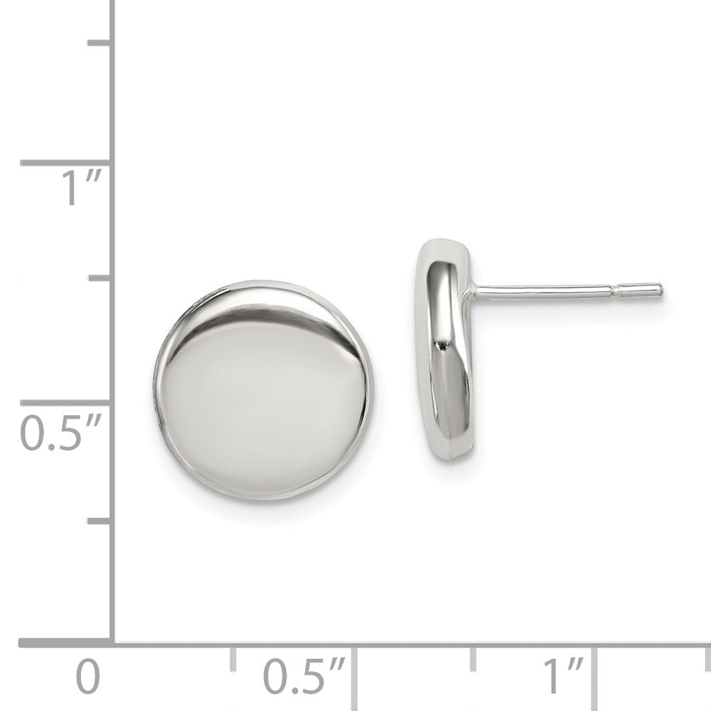 QE7100 Sterling Silver Polished Button Post Earrings
