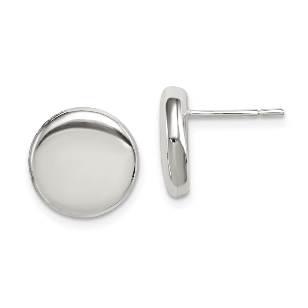 QE7100 Sterling Silver Polished Button Post Earrings