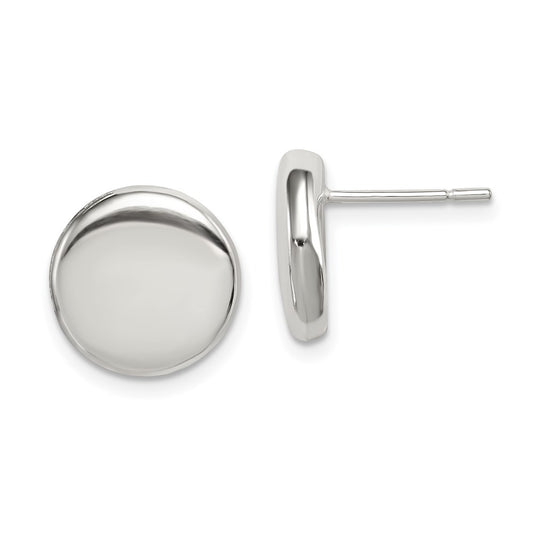 QE7100 Sterling Silver Polished Button Post Earrings