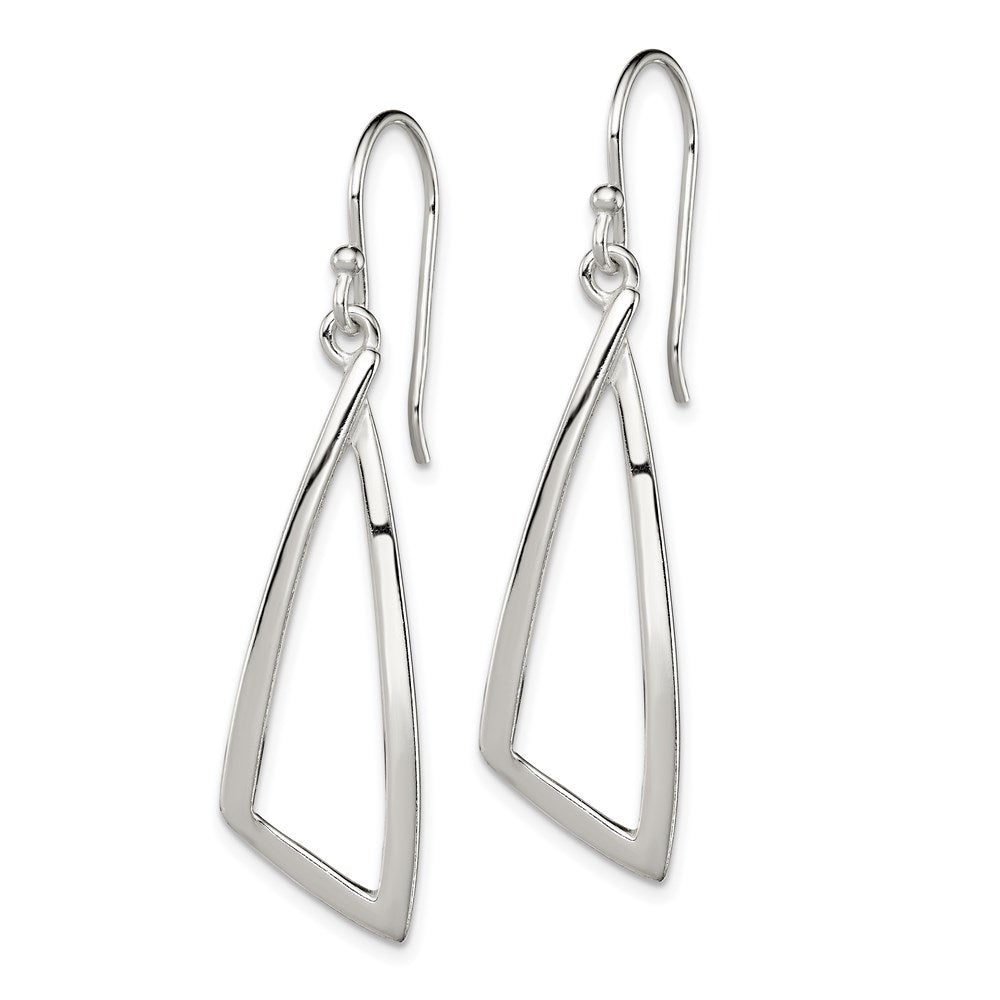 QE7222 Sterling Silver Polished Fancy Dangle Earrings
