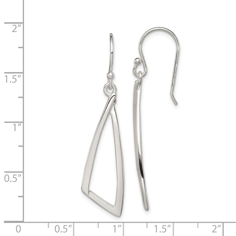 QE7222 Sterling Silver Polished Fancy Dangle Earrings