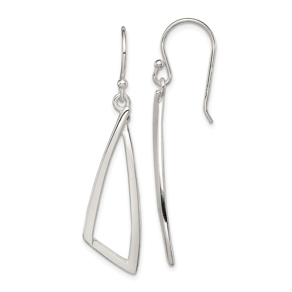 QE7222 Sterling Silver Polished Fancy Dangle Earrings