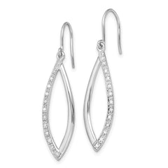 QE7808 Sterling Silver Rhodium Diam. Dangle Earrings