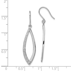 QE7808 Sterling Silver Rhodium Diam. Dangle Earrings