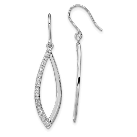 QE7808 Sterling Silver Rhodium Diam. Dangle Earrings
