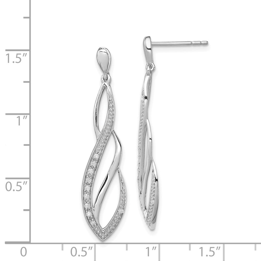 QE7816 Sterling Silver Rhodium Diam. Dangle Post Earrings