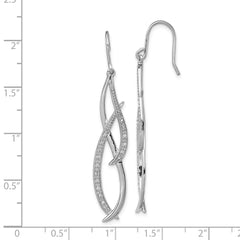 QE7826 Sterling Silver Rhodium Diam. Dangle Earrings