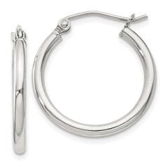 QE798SP Sterling Silver 2mm Round Hoop Earrings